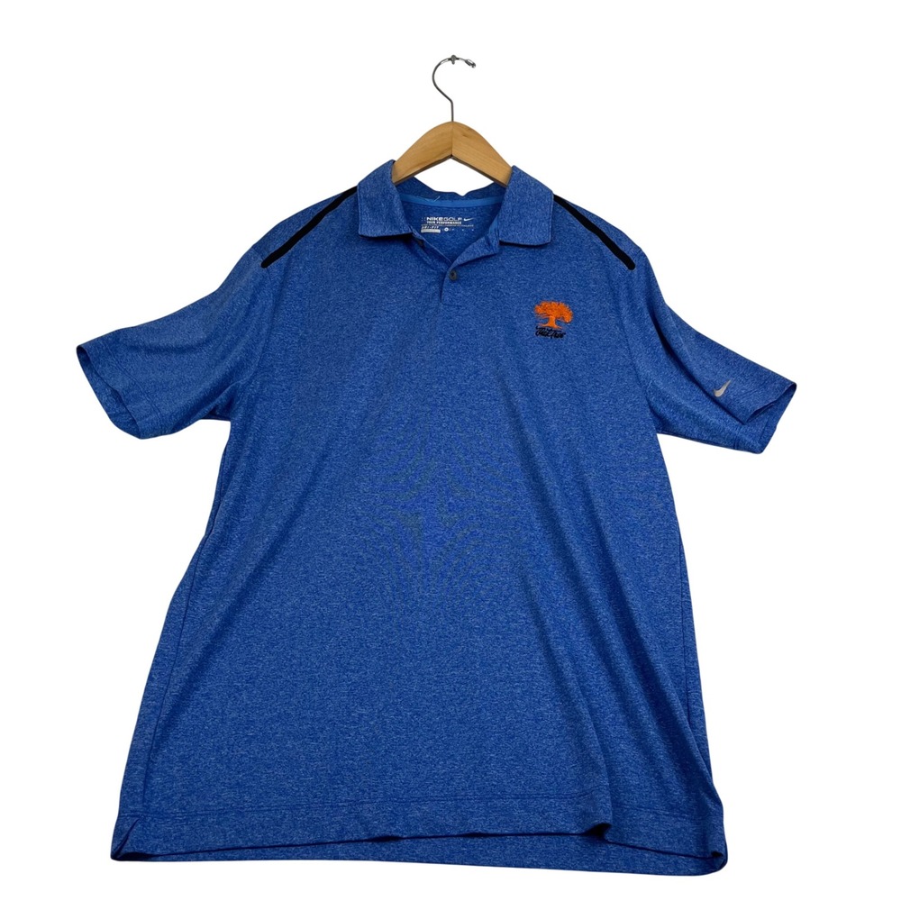 Nike Golf Tour Performance Dri-FIT Blue Heathered Oak Tree Polo Shirt Mens M